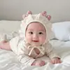 Gorro para Bebé para Primavera y Otoño, Gorro Palacio Coreano con Lazo de Encaje, Gorro Protector de Oídos a Prueba de Viento para Exteriores para Bebés Pequeños, Cálido