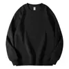 Sudadera de Algodón con Cuello Redondo y Hombro Regular de 300g para Primavera y Otoño para Hombres y Mujeres, Color Sólido Casual Holgada Pulóver Camiseta Básica