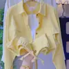 Chaqueta Camisa Rosa Suave y Dulce de Color Sólido con Cuello Polo para Mujer 2026 Primavera y Verano Nuevo Estilo Camisa Corta para Mujeres Petite