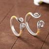 Anillo con Patrón de Nube Auspiciosa Tallada Retro Wukong Mítico Negro Plata Tailandesa Dorada Anillo Negro Ajustado para Hombres y Mujeres
