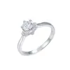 Novo Anel de Cluster Coroa com Diamante Cultivado em Laboratório 5.2mm Prata de Lei S925 de Alta Qualidade para Mulheres, Anel de Noivado de Luxo Leve