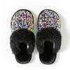 Pantuflas de Algodón Baotou Amazon Transfronterizas para Mujer Pantuflas de Felpa de Moda con Lentejuelas para el Hogar Pantuflas Peludas de Interior para Mujer