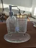 Botella de Gel Antibacterial, Botella de Vidrio Vacía, Botella Dispensadora de Loción, Vaso para Enjuague Bucal de Baño, Jabonera, Juego de Tres Piezas