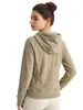 Chamarra de Yoga con Capucha Wyman Otoño Invierno Doble Cara de Felpa de Coral Abrigo Cálido con Bolsillos Chamarra Deportiva Fitness para Mujer