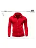 Nuevo Sudadera con Capucha Deportiva para Hombre con Cuello Alto y Cremallera Chaqueta con Capucha y Cremallera para Hombre Cárdigan de Color Sólido para Hombre Manga Larga