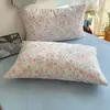 Juego de Cama de Cuatro Piezas de Algodón Puro Clase A, Estilo Fresco y Sencillo, Sábana Plana 100% Algodón, Funda Nórdica, Sábana Ajustable, Juego de Cama para Dormitorio, Juego de Tres Piezas 4