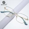 Nueva tendencia de moda transfronteriza: montura de gafas de metal para hombres, miopía, gafas de detección avanzada para mujeres, montura de gafas anti-azul HD