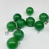 Directo de fábrica cristal natural en polvo ojo de tigre piedra verde dongling 14MM cuenta redonda colgante accesorios para joyería DIY collar pendientes