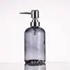 Garrafa de Vidro com Bomba Doméstica 400ml para Sabonete Líquido Garrafa Vazia Garrafa de Loção Transparente Redonda Garrafa para Álcool em Gel Garrafa de Shampoo