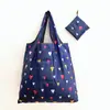 Bolsa de compras mediana a rayas con estampado de cuadros, plegable, ecológica, de nailon, estilo momia, coreana