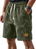 2026 Nuevos Pantalones Casuales Transpirables a Cuadros Pequeños para Hombre de Amazon Transfronterizo con Cordón, Bermudas Versátiles de Cinco Bolsillos con Etiqueta de Cuero