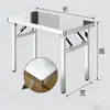 Mesa Plegable de Acero Inoxidable Mesa de Comedor Cuadrada Mesa para Comer en Casa Puesto de Barbacoa Puesto de Comida del Mercado Nocturno Mesa de Restaurante Mesa con Esquinas Redondas