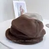 Gorro apilado estilo japonés para mujer, sombrero cálido de tela para otoño e invierno, sombrero de ala suave para equitación, sombrero tipo cubo de sarga plisada engrosado, moderno
