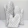 Guantes Resistentes a Altas Temperaturas, Engrosados y Extendidos, Guantes Plateados Aislantes del Calor para Horno de Microondas, Guantes Protectores para Hornear Anti-quemaduras para Horno y Parrilla
