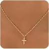 Melhor Venda Europeia e Americana Novo Colar Cruz Banhado a Ouro 18K Corrente para Clavícula Feminina Moda Simples Joia para o Dia a Dia