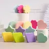 Almofada de Maquiagem Esponja de Beleza Triângulo Colorido Desmontável com Formato de Fruta, Algodão Flocado, Sem Pó, Pequena