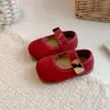 Nova coleção Primavera/Outono 2026: Sapatilhas de couro estilo coreano com estampa de leopardo, de tira única e bico fino, versáteis e de sola macia para meninas