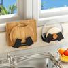Nuevo Estante para Tapas de Olla Montado en la Pared Sin Perforaciones Estante de Almacenamiento de Cocina para el Hogar Soporte para Tablas de Cortar Almacenamiento Gancho Multifuncional