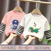 Camiseta de manga larga para niño, capa base para niños medianos y mayores, ropa interior, camiseta 100% algodón, estilo Primavera/Otoño 2026, top tipo dos piezas falso, atractivo