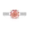 Anillo de Piedra Preciosa Corte Rosa para Mujer Muy Brillante Diamante de Alto Carbono Chapado en Oro Real Anillo de Dedo Venta Caliente Douyin Transmisión en Vivo Venta Cruzada Dropshipping