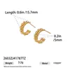 Pendientes de botón de diseño de nicho de dropshipping de joyería con forma de corazón, chapados en plata 925, simples, con forma de corazón entrelazado en forma de C para mujer