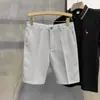 Novas Calças Curtas de Verão 2024 Estilo Coreano Tendência Versátil Slim Comprimento Médio Cor Sólida Sem Amassar Calças Casuais Masculinas