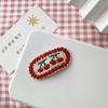 Joyería Haiyue Año Nuevo Rojo Horquilla de Lana Tejida Horquilla Horquilla Coreana Celebridad de Internet Linda Clip Superior Flequillo Clip Lateral Niña
