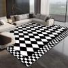 Estilo francês luxo leve sala de estar tapete completo preto e branco abstrato minimalista sofá mesa de centro tapete bed & breakfast quarto tapete de cabeceira