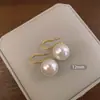 Brincos de Pérola Sintética de Alta Qualidade com Pino de Prata S925 para Mulheres, Brincos de Design Exclusivo, Presilhas de Orelha e Acessórios de Orelha Versáteis e Elegantes