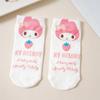 Calcetines Tobilleros de Algodón Peinado con Dibujos Transfronterizos, Calcetines Cortos Rectos Delgados Transpirables Lindos para Mujer, Calcetines de Verano Estilo Japonés para Niñas y Estudiantes