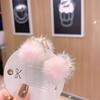 Lindo pompón pequeño corona clip horquilla accesorios para el cabello de niños horquilla marrón de aspecto elegante otoño e invierno tocado para niñas