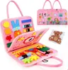 Tablero de Aprendizaje Infantil, Juguetes de Educación Temprana, Conocimientos Diarios, Vestirse, Cordones, Bolsa de Fieltro, Tablero de Actividades de Fieltro para Niños Pequeños