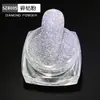 Polvo de Diamante Triturado Platino Polvo Reflectante Ultra Fino Arte de Uñas Polvo de Diamante Polvo con Brillantina Efecto Esmalte de Uñas Pigmento Paquete de Kilogramo Perlado