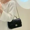 Xiaoxiangfeng 23K Mango Mini CF Bolsa Cuadrada Pequeña Moda de Gama Alta Hombro Cruzado Cadena Acolchada Cubrebocas Boca Bolso de Mujer