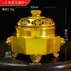 Incensário de Cobre decoração criativa lótus sentado leão agarwood sândalo queimador dourado esculpido incensário doméstico suporte de fera fogão