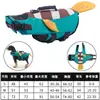 Roupa de Banho Camuflada Flutuante de Tubarão Coleira Refletiva para Pet Cão Colete Salva-Vidas de Baleia Peixe-Palhaço Natação