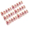 Arte de Uñas para Año Nuevo en Rosa Nude, Forma Ovalada Corta, Diseño de Pony Rojo, Estilo Dulce y Fresco, Puntas de Uñas Pre-fabricadas, Removibles