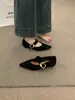 Zapatos Mary Jane de gamuza con punta fina para mujer, estilo coreano, que aumentan la altura, suaves y elegantes, versátiles para el uso diario