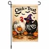 Temu bandeira de jardim de outono para Ação de Graças transfronteiriça abóbora Halloween fantasma linho com impressão dupla face bandeira decorativa