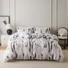Conjunto de tres piezas geométrico estilo nórdico para comercio exterior transfronterizo, sábanas ajustadas y ropa de cama hipoalergénicas para todas las estaciones, fabricante