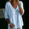 Nuevos Tops Transfronterizos de Verano 2026 AliExpress Tops Europeos y Americanos Color Sólido Cuello en V Moda Casual Vacaciones Viaje