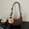 Diseño de Nicho Retro Gamuza Costura Bolso Croissant para Mujer Otoño e Invierno 2025 Nuevo Versátil Bolso de Axila Bolso Cruzado para Mujer