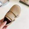 Zapatos Birkenstock para Niñas Estilo Coreano Casual Punta Redonda Zapatos Pequeños de Cuero Otoño Nuevo Niños Grandes Suela Suave Versátiles Zapatos Birkenstock Zapatos de Bebé