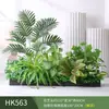 Paisagismo com Plantas Verdes Simulação Floreira Divisória de Piso Arte Floral de Chão Paisagem de Plantas Combinação de Floreira Flor Artificial em Vaso Bonsai Decoração