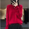2025 Nuevo Otoño e Invierno Estilo Coreano Cuello Redondo Tejido de Punto para Mujer Suéter Holgado con Aspecto Adelgazante Tejido de Punto Color Puro Camiseta Base Top a la Moda