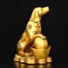 Figura de Perro de la Fortuna de Cobre, Adorno del Perro del Zodíaco para Llenar la Esquina Noroeste, Proteger el Hogar y Ahuyentar al Espíritu Maligno