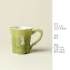 Taza de Agua Cerámica Conejo Brote Verde Lindo Ino Kiyosong, Taza de Bambú Articulado Pintada a Mano de Alta Gama, Taza de Maestro, Taza de Té Kung Fu, Taza Individual