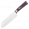 Cuchillo de Cocina de Acero Inoxidable Transfronterizo para Mujeres, Mango Multicolor, Cuchillo para Cortar Carne con Cabeza de Acero, Cuchillo para Rebanar Forjado, Cuchillo de Cocina