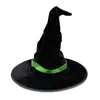 Chapéu de Bruxa Preto Plissado de Halloween Chapéu de Bruxa Cos Mágico Bruxa Mago Chapéu de Mago Masculino