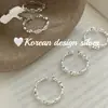 Anel Minimalista Versátil Estilo Ins Coreano Prata Brilhante Prata de Lei S925 Anel de Emenda Nariz de Porco com um Toque Preguiçoso e Sofisticado